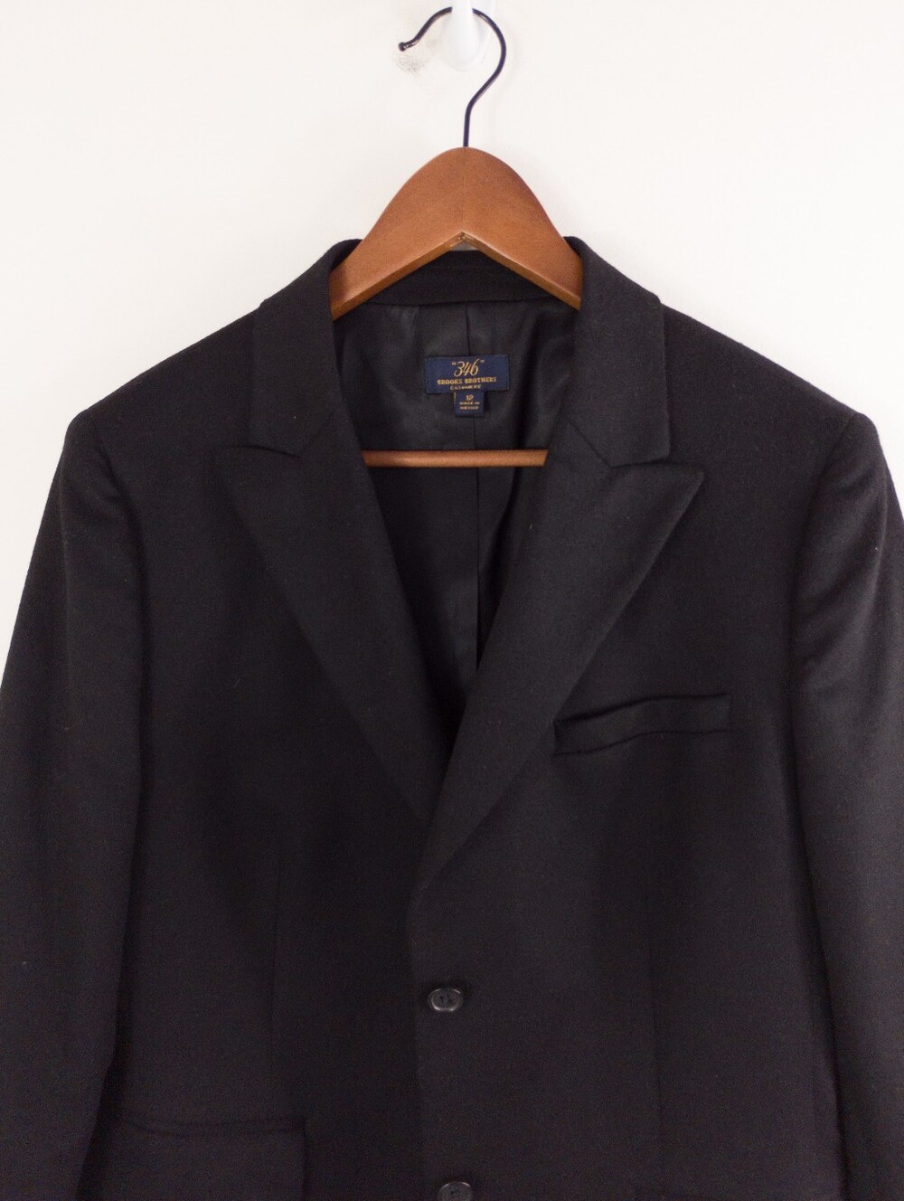 Brooks Brothers 346 Ada Cashmere Blazer Black Size 12 - Picture 2 of 10